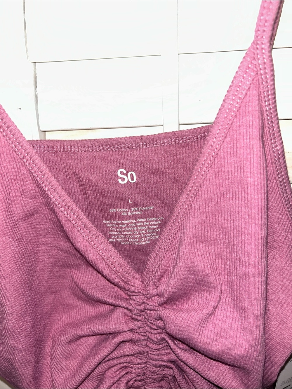 SO Mauve Ruched Drawstring Cami Top - Picture 3 of 6
